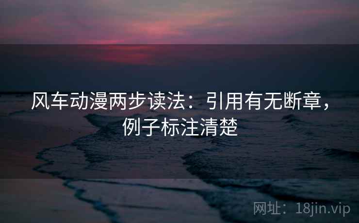 风车动漫两步读法：引用有无断章，例子标注清楚