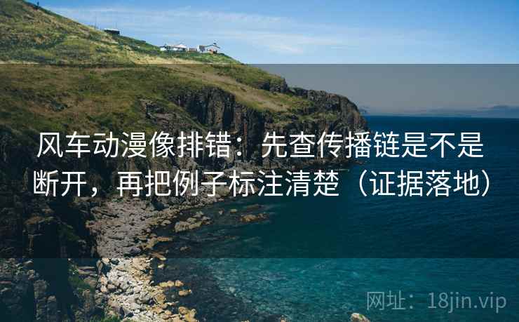 风车动漫像排错：先查传播链是不是断开，再把例子标注清楚（证据落地）