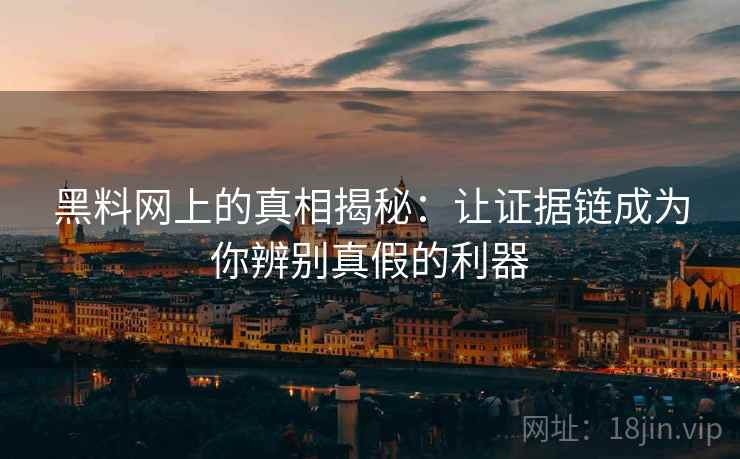 黑料网上的真相揭秘：让证据链成为你辨别真假的利器
